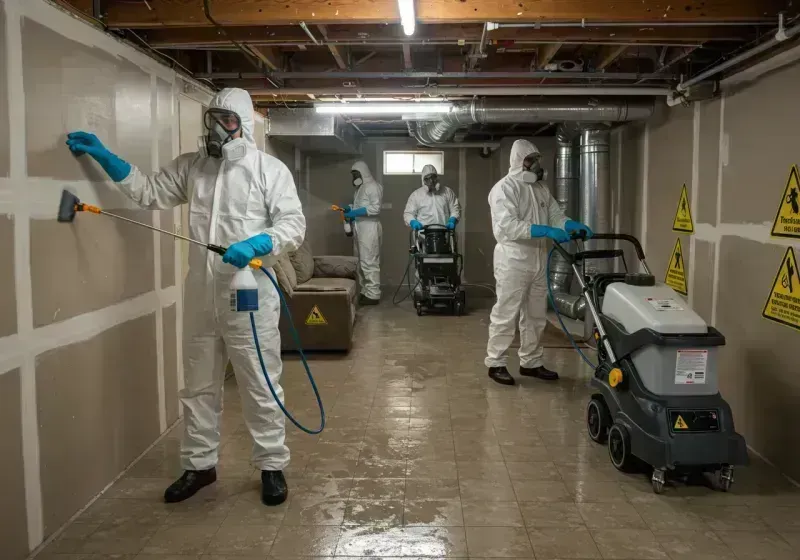 Basement Moisture Removal and Structural Drying process in Wildwood, TN